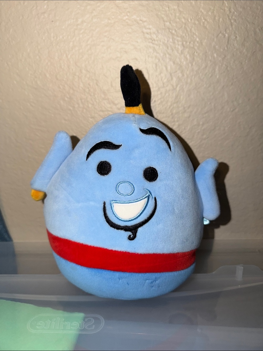 Squishmallows Blue Genie Plush with Red Band and Black Top